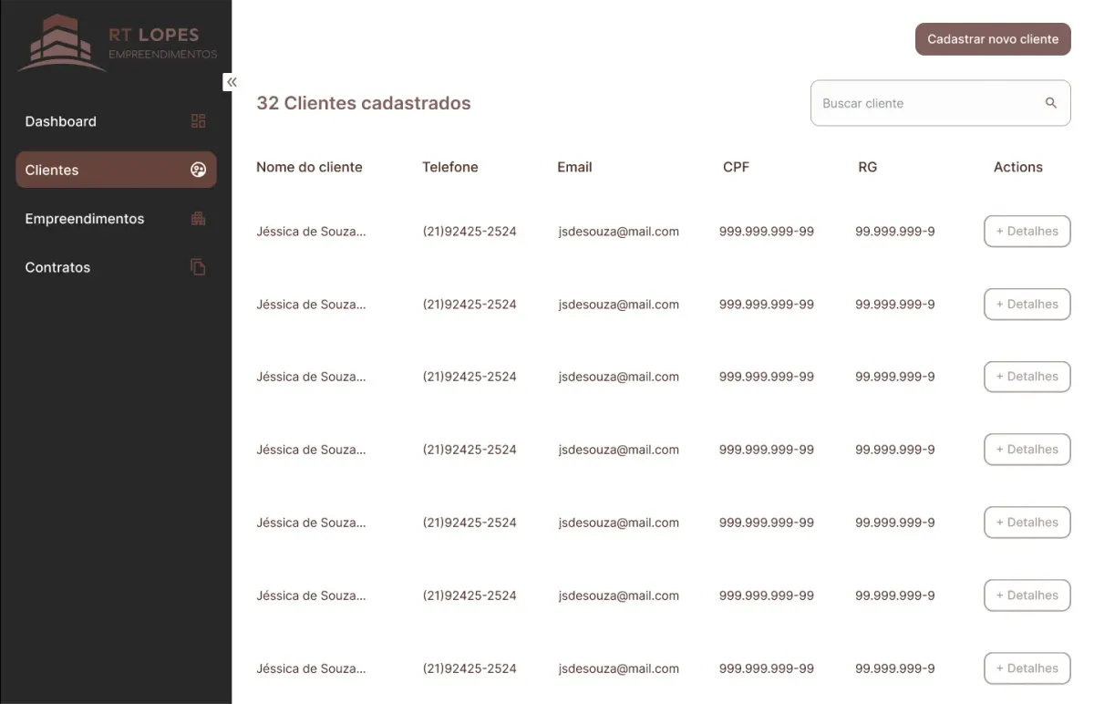 RT Lopes: interface screenshot